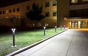 Bollard lighting for apartment security